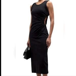 IRO Amel Twist Cut-out Midi Dress In Black Size Large NWT